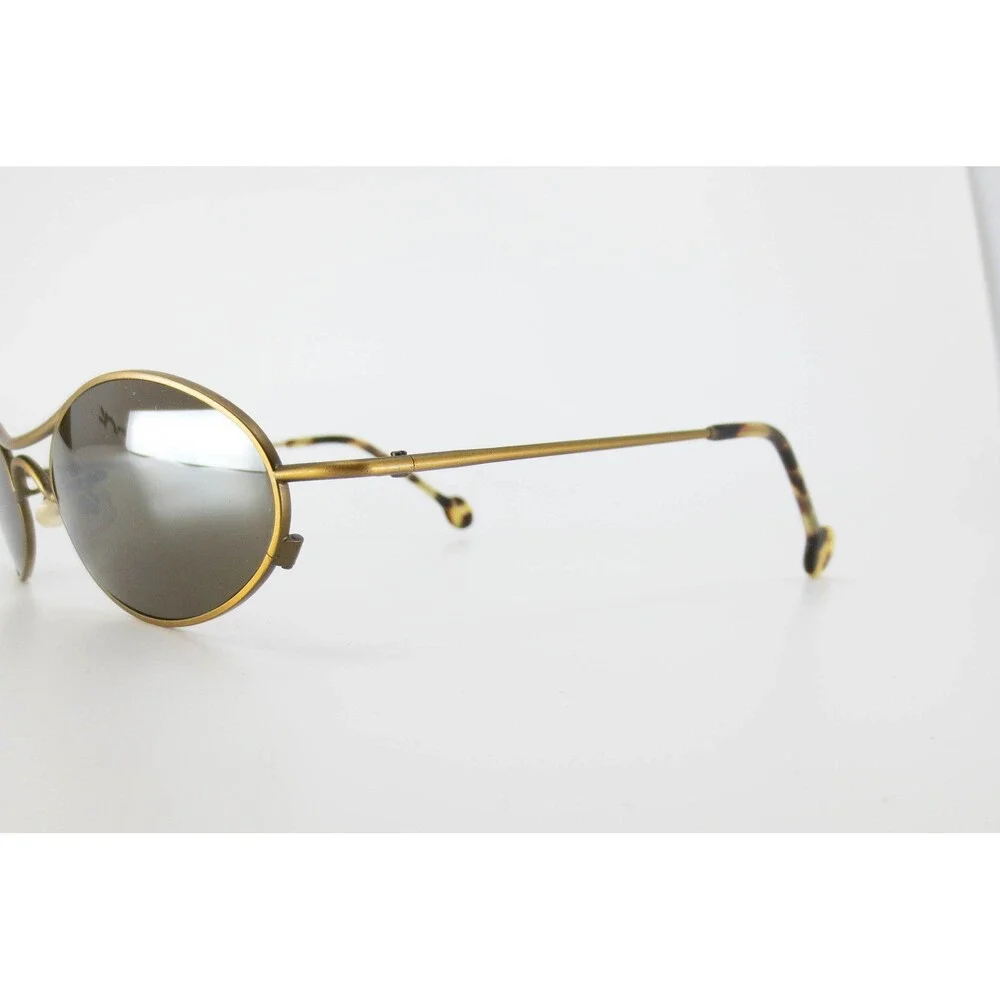 L.A. Eyeworks VOX 455 Matte Gold Oval Sunglasses Made in Italy 35081